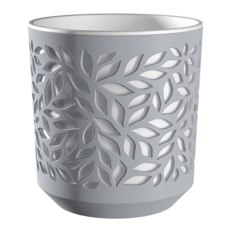 Кашпо пластиковое  1,25 л серый белая вставка Leaves Bmc