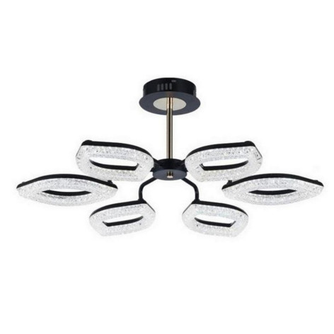 Люстра светодиодная 6 плафонов 72*17 см 96Вт 6720LM 24м2 3 цвета прилож белый Baizheng