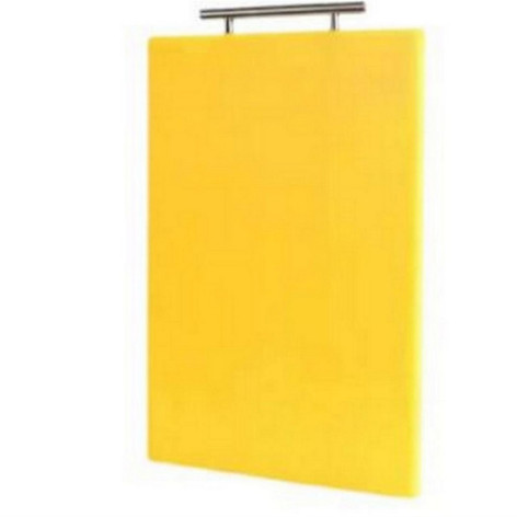 Доска пластиковая разделочная 48х33х1.5 см металлическая ручка петля желтый Baizheng