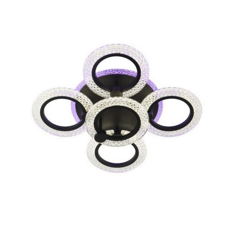 Люстра светодиодная 5 плафонов 69*13 см 102Вт 3800LM 20м2 3 цвета прилож пульт черный Baizheng