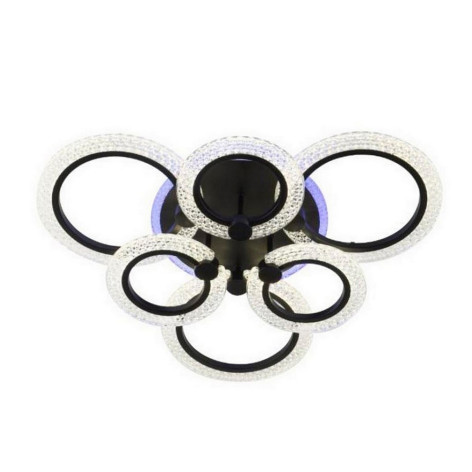 Люстра светодиодная 6 плафонов 69*13см 108Вт 4050LM 20м2 3 цвета прилож пульт черный Baizheng