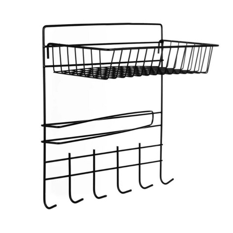 Полка металлическая для кухни подвесная 30*14*29 см черный CY-0144 Baizheng