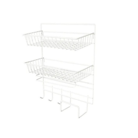 Полка металлическая для кухни подвесная 30*14*40 см белый CY-0190 Baizheng