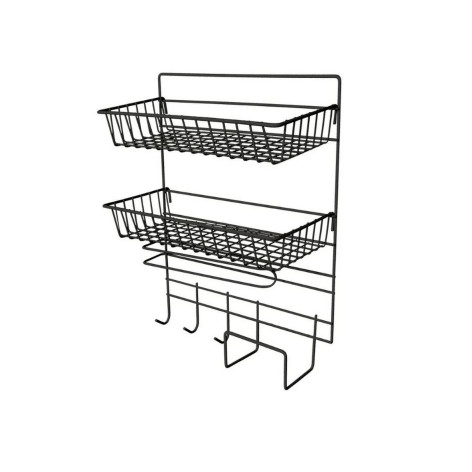 Полка металлическая для кухни подвесная 30*14*40 см черный CY-0190 Baizheng