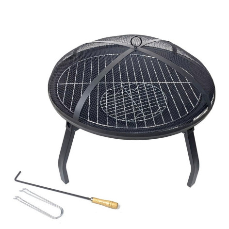 Гриль угольный переносной 56 см толщина металла 0,8 мм крышка-сетка YM-040 Baizheng