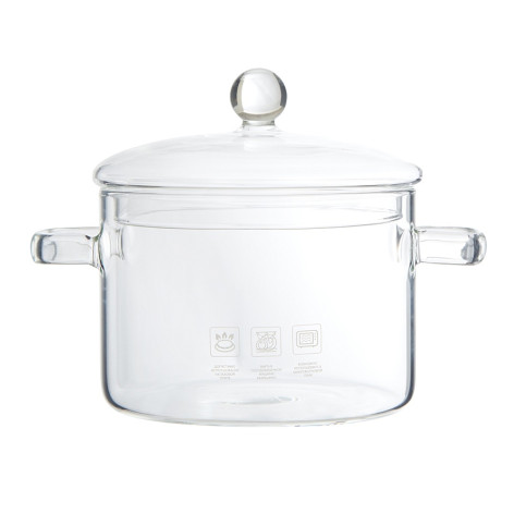 Кастрюля стеклянная 1500 мл 15*17 см стекл крышка стекл ручка Baizheng