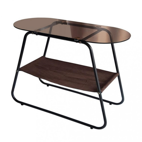 Стол стеклянный журнальный 65*35*70 см рама металл черный Baizheng