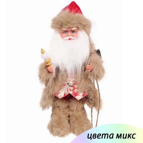 Фигурка новогодняя 30 см пушистый костюм музыка микс Дед Мороз NP-5321 Baizheng
