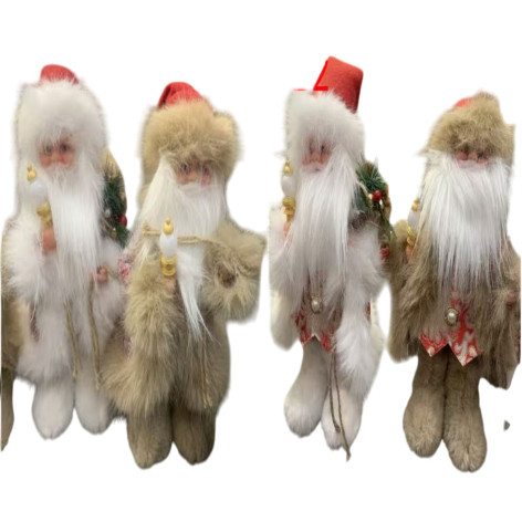 Фигурка новогодняя 40 см пушистый костюм музыка микс Дед Мороз NP-5322 Baizheng