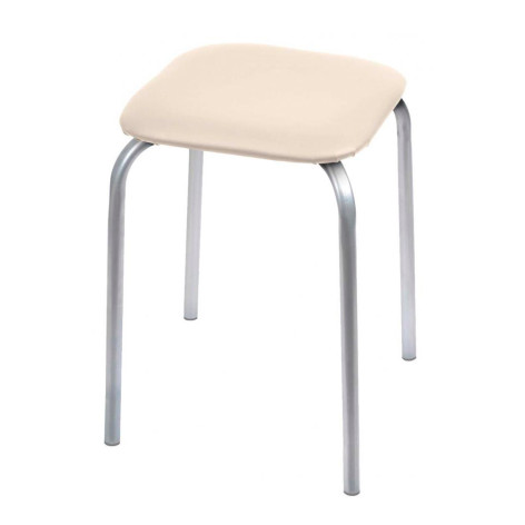 Табурет металлический 370*370*460 мм с мягким сиденьем слоновая кость Классика 3 Nika (1/10)