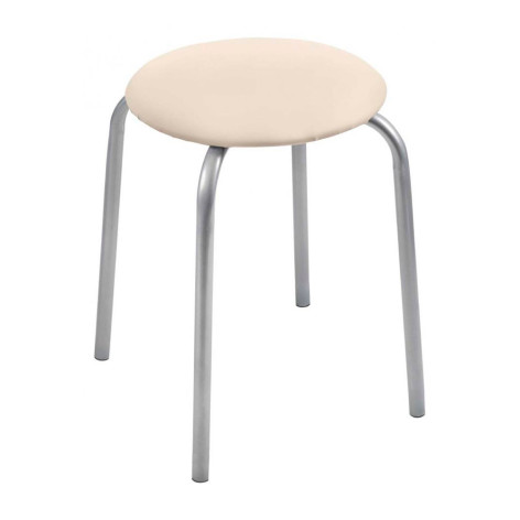 Табурет металлический 390*390*460 мм с мягким сиденьем слоновая кость Классика 2 Nika (1/20)