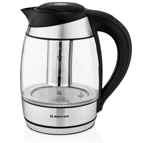 Чайник стеклянный электрический 1,8 л 2,2 кВт подсветка BR1021 Brayer