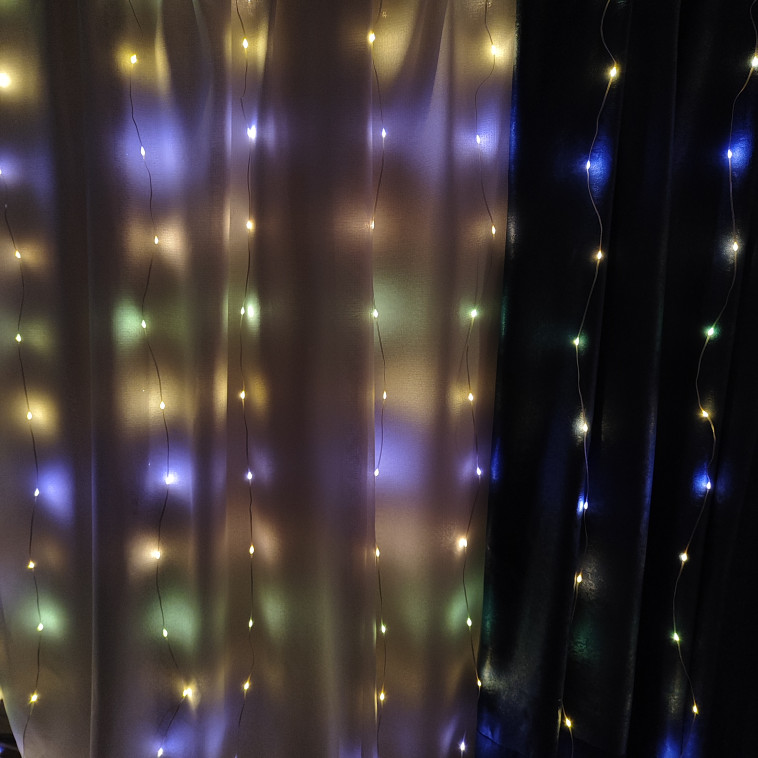 Изображение Гирлянда светодиодная 3*2 м 60 led штора пластик медь мультицвет NP-1299 Fex
