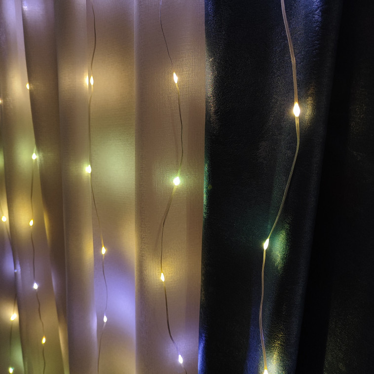 Картинка Гирлянда светодиодная 3*2 м 60 led штора пластик медь мультицвет NP-1299 Fex