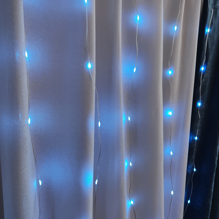 Фотография Гирлянда светодиодная 3*2 м 60 led штора пластик медь разноцветный белый NP-1298 Fex