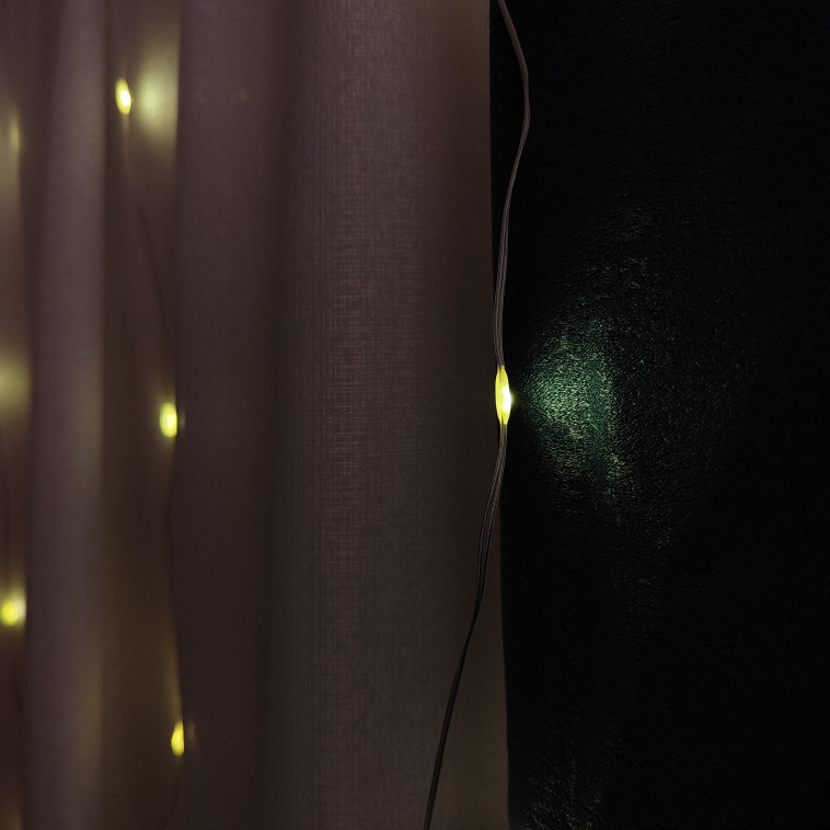 Изображение Гирлянда светодиодная 3*2 м 60 led штора пластик медь теплый белый NP-1297 Fex