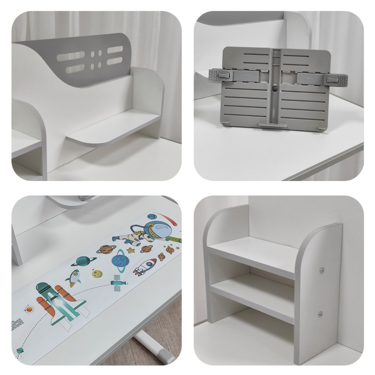 Cнимок Комплект детский 105*80*50/84 см стол стульчик серый Baizheng