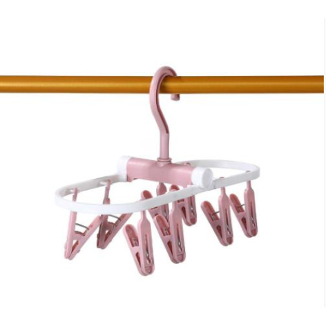 Сушилка пластиковая подвесная для белья 28,5*11,5*20см складная 8 прищепок розовый Baizheng Сушилка пластиковая подвесная для белья 28,5*11,5*20см складная 8 прищепок розовый Baizheng