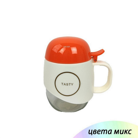 Бутылка стеклянная 11х8.3х12 см пласт крышка Baizheng