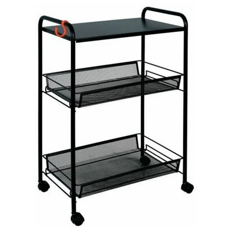 Этажерка металлическая 3-х ярусная 45х30х65 см черный Ладья 33КС ЗМИ