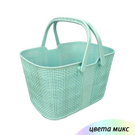 Корзина пластиковая 28.3х19х17.5 мм пласт ручки микс Baizheng