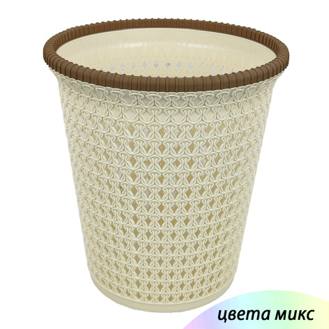 Корзина пластиковая для мусора  24 см микс 2839 Baizheng