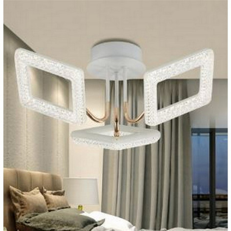 Люстра светодиодная 3 плафона  59*22 см 48Вт 3360LM 12м2 3 цвета белый Baizheng