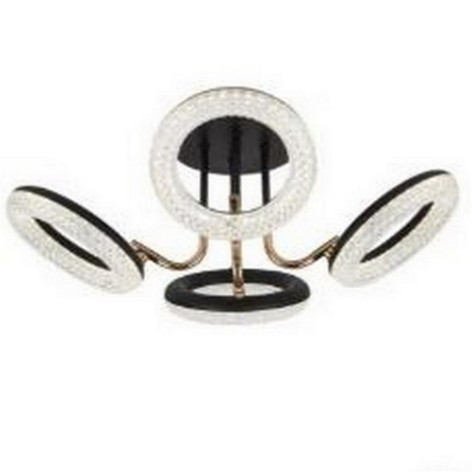 Люстра светодиодная 4 плафона  51*22 см 64Вт 4480LM 16м2 3 цвета прилож пульт черный Baizheng