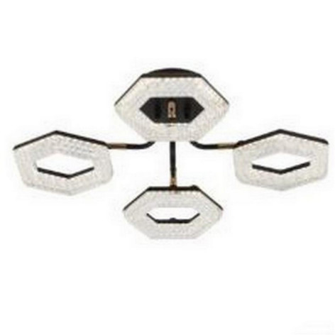 Люстра светодиодная 4 плафона  57*16 см 64Вт 4480LM 16м2 3 цвета черный Baizheng