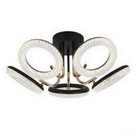 Люстра светодиодная 5 плафонов  51*22 см 80Вт 5600LM 20м2 3 цвета прилож пульт черный Baizheng