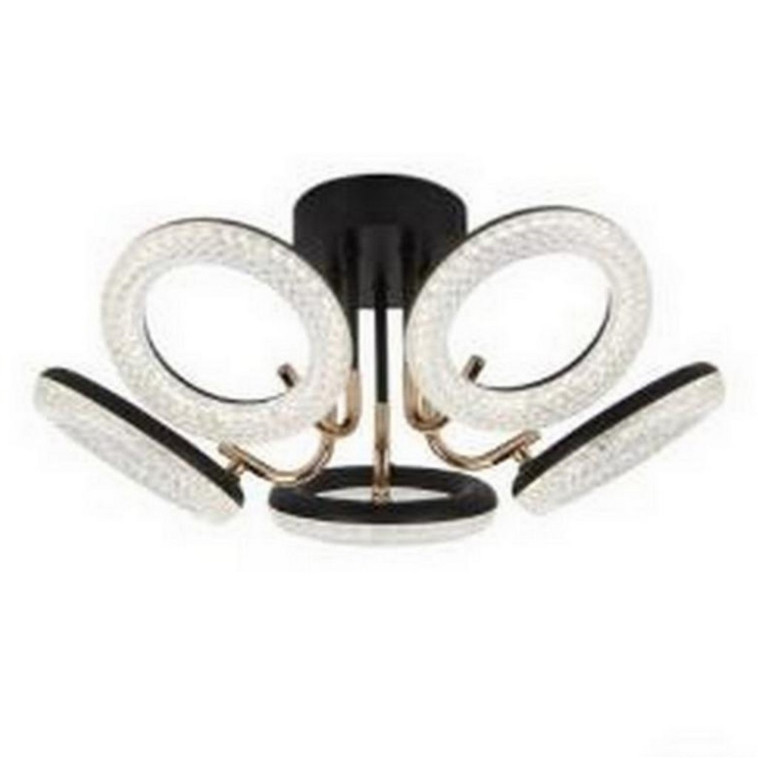 Люстра светодиодная 5 плафонов  51*22 см 80Вт 5600LM 20м2 3 цвета прилож пульт черный Baizheng