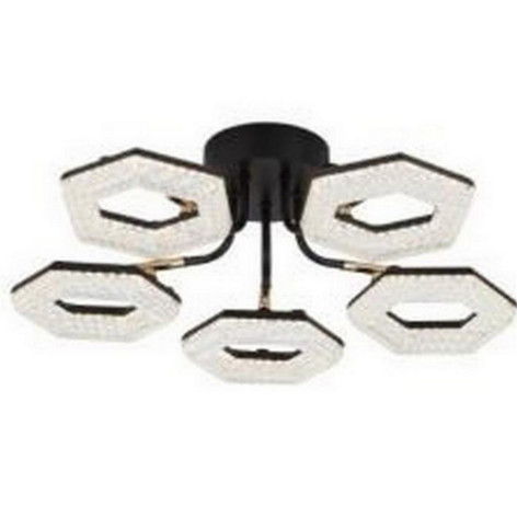 Люстра светодиодная 5 плафонов 57*16 см 80Вт 5600LM 20м2 3 цвета черный Baizheng