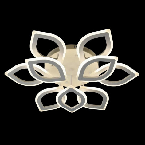 Люстра светодиодная 9 плафонов 67*12 см 126Вт 9072LM 30м2 3 цвета прило пульт белый Baizheng