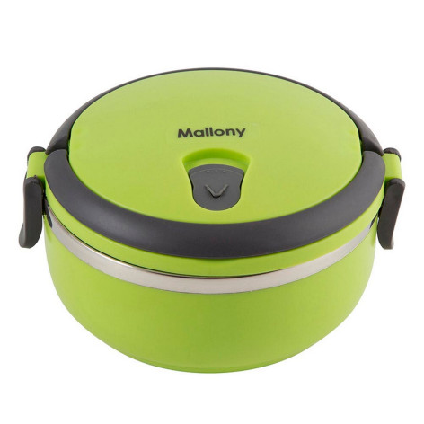 Термоконтейнер пластиковый  0,6 л горло 11 см колба нержавеющая сталь вакуум клапан салатов Mallony