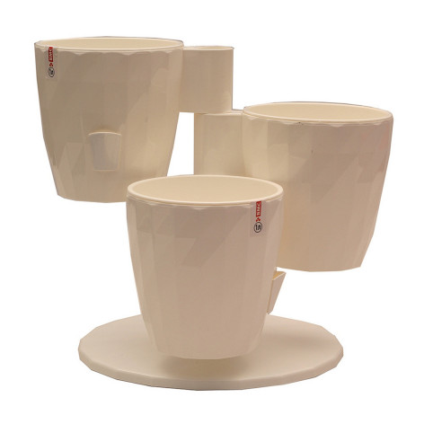 Каскад пластиковый 1 л 3 горшка белый Трио Ruby Bmc