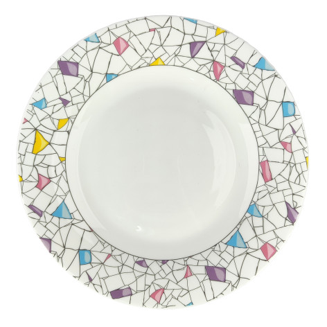 Тарелка стеклокерамическая обеденная 23 см Мозаика Shulopal Мфк