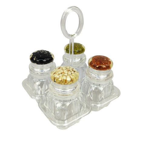 Набор пластиковый для специй 5 предметов подставка прозрачный Jam Jar Fessle