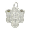 Мини фото Набор пластиковый для специй 5 предметов подставка прозрачный Jam Jar white Fessle