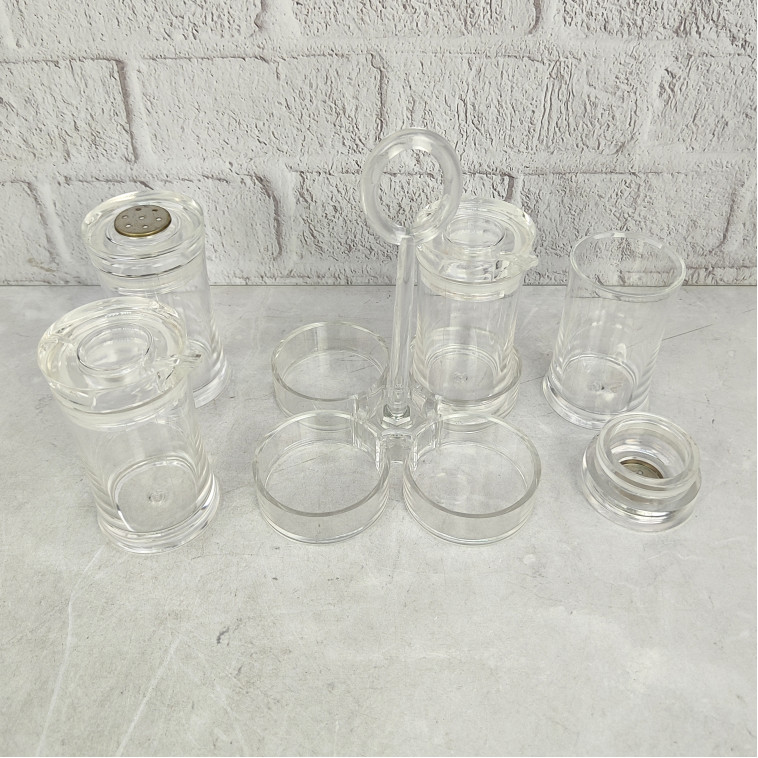 Фотография Набор пластиковый для специй 5 предметов подставка прозрачный Jam Jar white Fessle