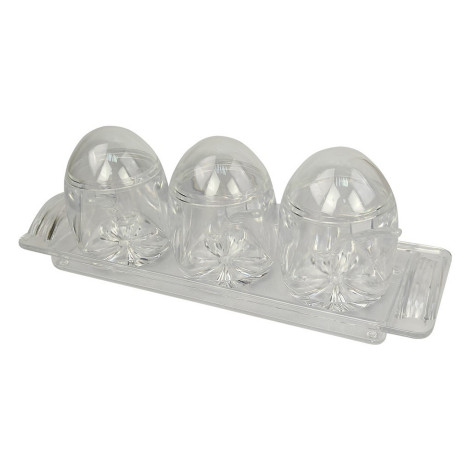 Набор пластиковый для специй 7 предметов ложка подставка прозрачный Jam Jar white Fessle