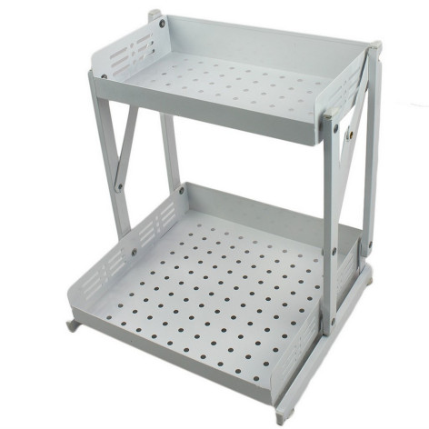 Полка металлическая для кухни 34х28,5х35 см 2-х ярусная белый Baizheng