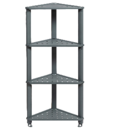 Этажерка пластиковая угловая 4-х ярусная 365х260х980 мм подвесная серый Vikea Violet