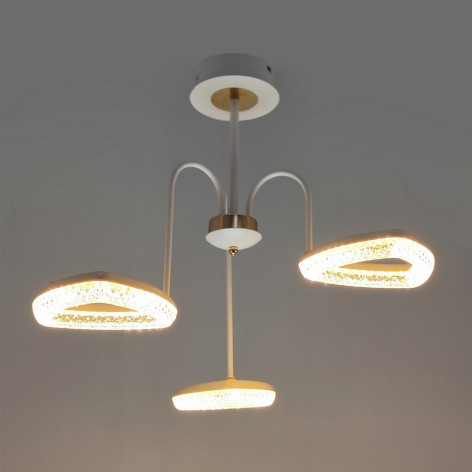 Люстра светодиодная 3 плафона  61*50 см 48Вт 3360LM 12м2 3 цвета белый Baizheng