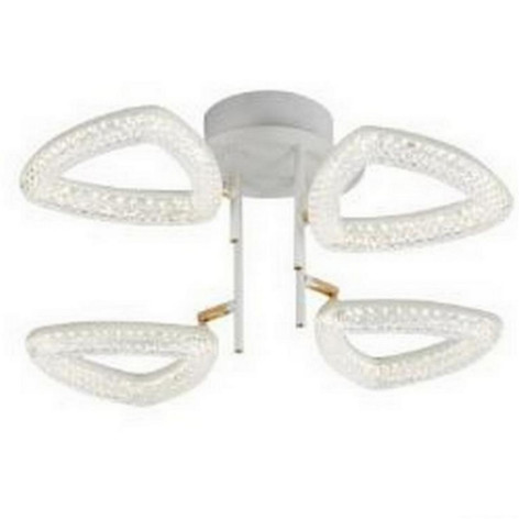 Люстра светодиодная 4 плафона  55*24 см 64Вт 4480LM 16м2 3 цвета прилож пульт белый Baizheng