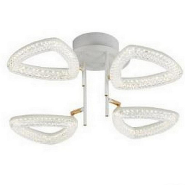 Люстра светодиодная 4 плафона  55*24 см 64Вт 4480LM 16м2 3 цвета прилож пульт белый Baizheng