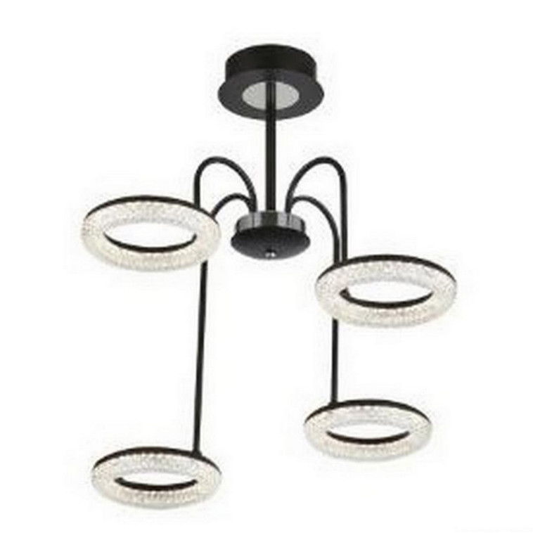 Люстра светодиодная 4 плафона  59*24 см 64Вт 4480LM 16м2 3 цвета прилож пульт черн Baizheng