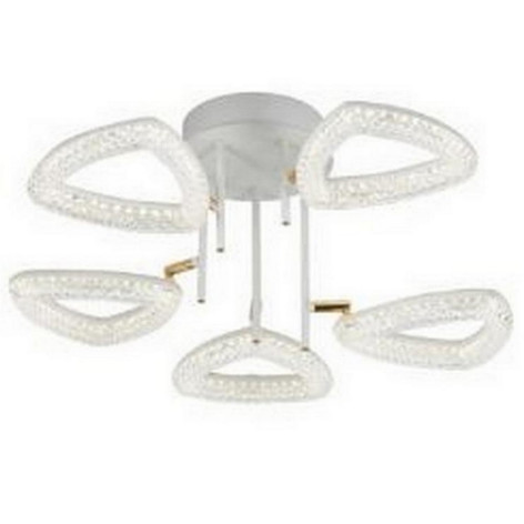 Люстра светодиодная 5 плафонов 58*27 см 80Вт 5600LM 20м2 3 цвета прилож пульт белый Baizheng