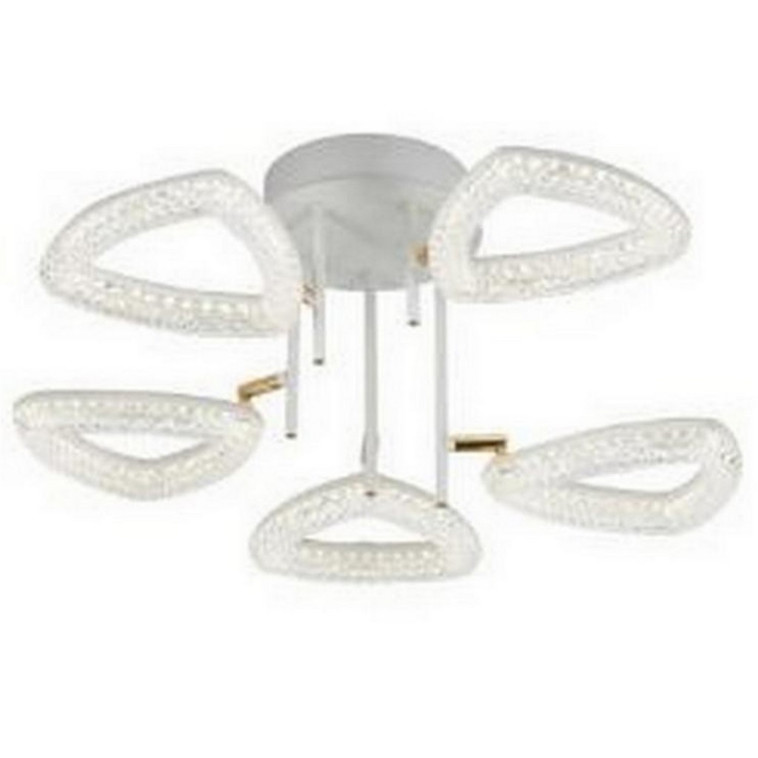 Люстра светодиодная 5 плафонов 58*27 см 80Вт 5600LM 20м2 3 цвета прилож пульт белый Baizheng