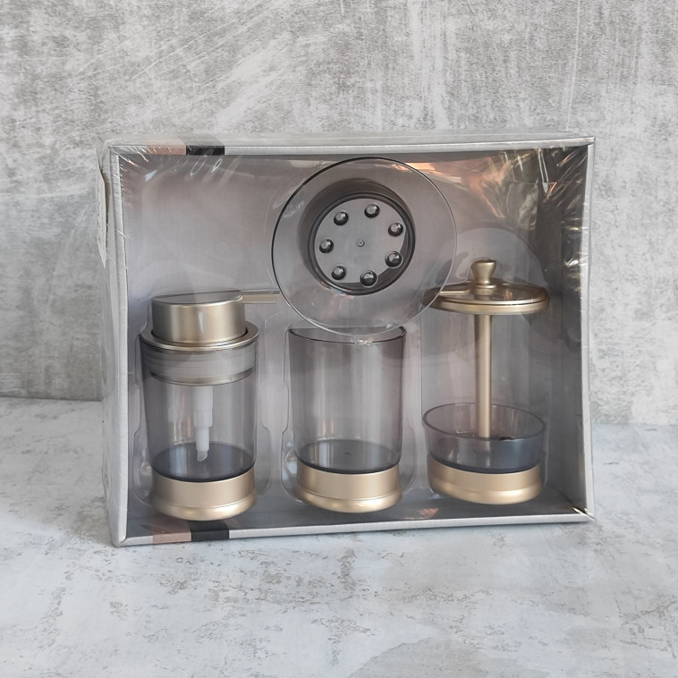 Фото №1 Набор пластиковый для ванной 4 предмета золото TY-8011 Baizheng