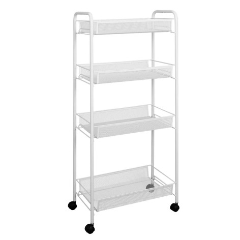 Этажерка металлическая 4-х ярусная 44х25х100 см белый Ладья 24 К ЗМИ